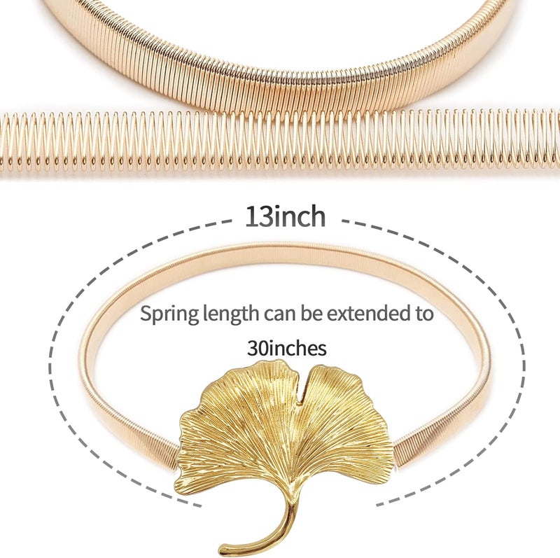 LLPMutu 4Pack Aluminum Alloy Spring Design Curtain Tiebacks - Leaf Carving Design Curtain Ties for Drapes - Modern Style Holdbacks (Gold Ginkgo) - Image 3